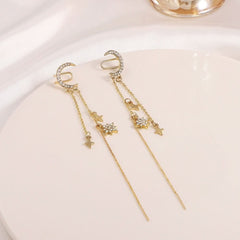 Moon Star Long Tassel Earphone Ear Bone Clip Women's Fashion Light Luxury - Nimall