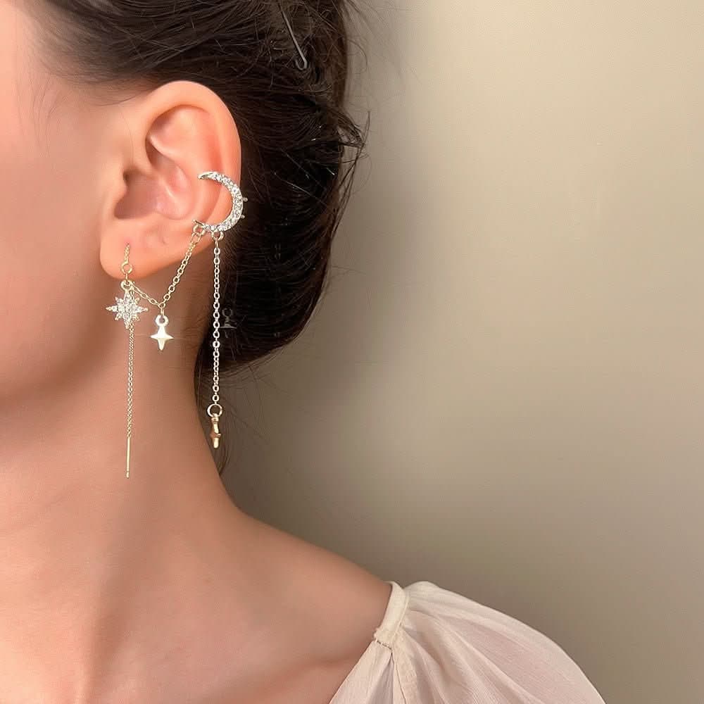 Moon Star Long Tassel Earphone Ear Bone Clip Women's Fashion Light Luxury - Nimall