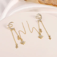 Moon Star Long Tassel Earphone Ear Bone Clip Women's Fashion Light Luxury - Nimall