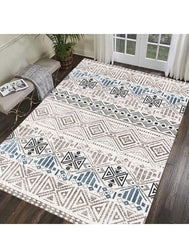 Multi - colored soft - touch rectangular rug NH016 AL176 - Nimall