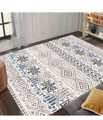 Multi - colored soft - touch rectangular rug NH016 AL176 - Nimall