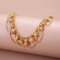 Multi - layer bell pendant anklet female creative design fringed anklet beach foot jewelry - Nimall