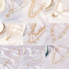 Multi - layer chain necklace female - Nimall