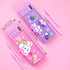 Multifunctional Stationery Box Smart Girl Password Lock Pencil Box Girl Double Layer Pencil Bag - Nimall