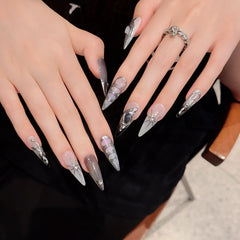 Nail art ins wind sweet cool babes metal hand - painted grinding mirror lines hand - worn armor - Nimall