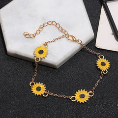 New alloy dripping sunflower anklet - Nimall