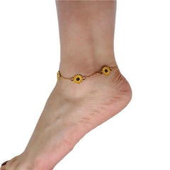 New alloy dripping sunflower anklet - Nimall