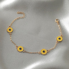 New alloy dripping sunflower anklet - Nimall