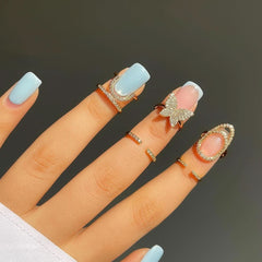 New micro - inlaid zircon nail ring, personality temperament, wearing nail ring - Nimall