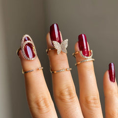 New micro - inlaid zircon nail ring, personality temperament, wearing nail ring - Nimall