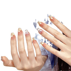 New Shangchun Mountain temperament nude cat eye handmade wearing armor super white gentle removable nail sticker - Nimall