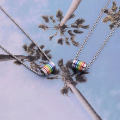 Niche simple rainbow transfer bead necklace - Nimall