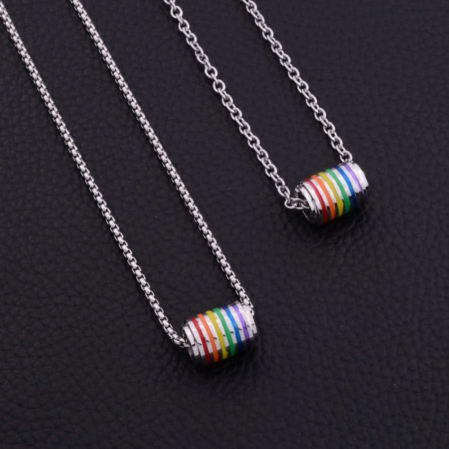 Niche simple rainbow transfer bead necklace - Nimall