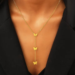 Non - fading high - end love butterfly necklace sweater chain women - Nimall