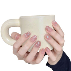 Nude cat's eye hand - painted nail piece - Nimall