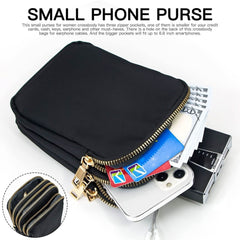 Nylon women's phone bag wallet mini 3 layers AL264 - Nimall