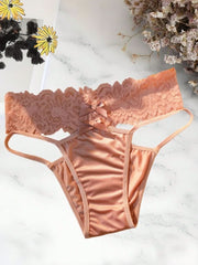 Open Crotch Lace Double Butterfly Thongs Sexy Panties Womens Lingerie - Nimall