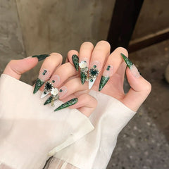 Original Heavy Industry Advanced White Emerald Flash Series Wear Nail Nail Art Detachable Finished Products - Nimall