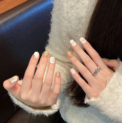 Original real shot Aurora Xiaohua spring and summer hot hand - worn nail piece light luxury pure handmade high quality control nail - Nimall