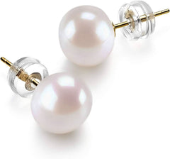 PAVOI 14K Gold AAA+ Handpicked White Freshwater Cultured Pearl Earrings Studs AL050 - Nimall