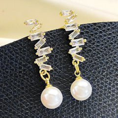 Pearl earrings women's French light luxury creative design temperament earrings earrings - Nimall