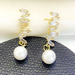 Pearl earrings women's French light luxury creative design temperament earrings earrings - Nimall