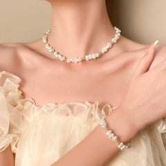 Pearl Necklace Fashion Beaded Clavicle Chain Bracelet Personality Temperament Items - Nimall