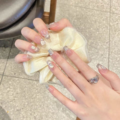 Pearl ripples pure hand - worn nail ice through the gradual change of the eye of the ocean cat eye light luxury pure want to show white nail patch - Nimall