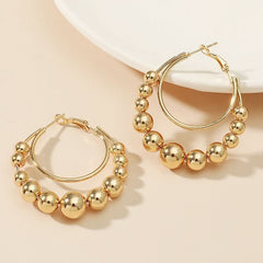 Personality temperament alloy geometric double layer earrings earrings - Nimall