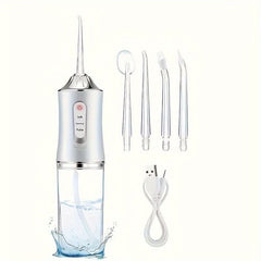 Portable Electric Water Flosser With 4 Nozzles, Rechargeable Oral Irrigator USB - Nimall