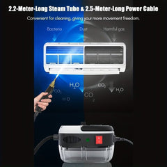 Portable Handheld Steam Cleaner High Temperature Pressurized Steam Cleaning Machine With Brush Heads For Kitchen Furniture Bathroom (EU Plug) - Nimall