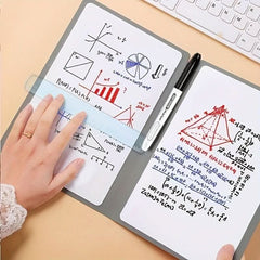 Portable & Stylish A5 Reusable Whiteboard Notebook: Weekly Planner, Faux Leather Memo, Free Whiteboard Pen & Erasing Cloth - Nimall