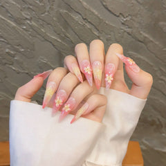 Pure hand - worn nail summer super fairy lily gradual change ice white versatile removable manicure - Nimall