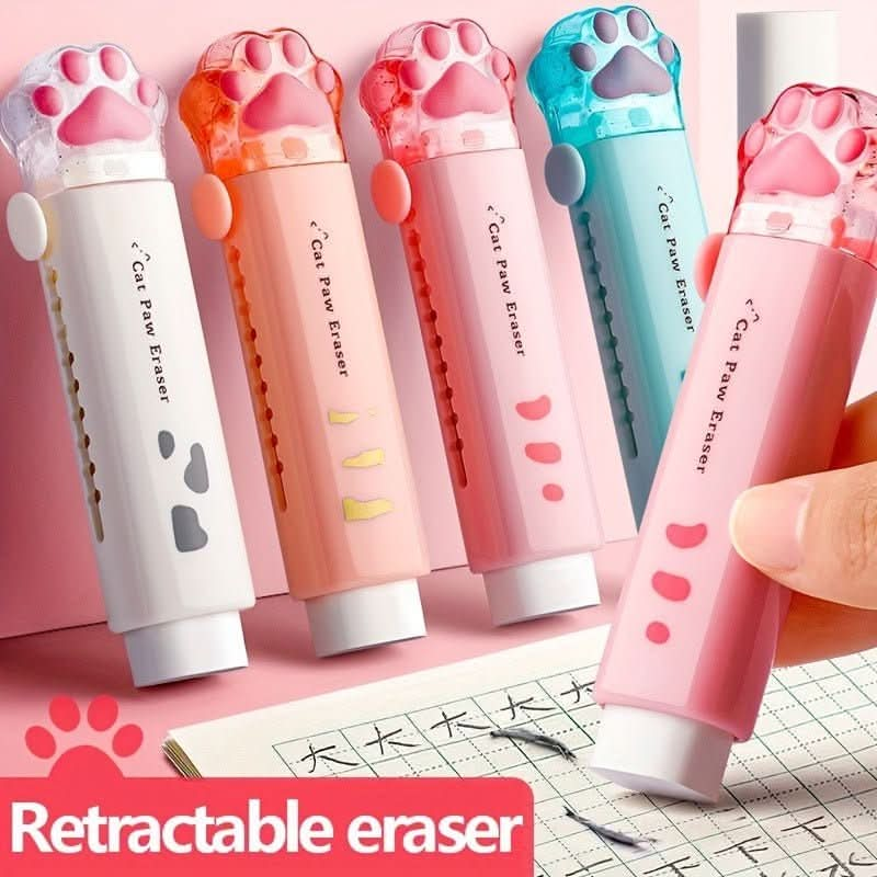 Push - pull Cat Paw Cute Eraser Pencil Eraser Rubber Cartoon Pen Eraser School Supplies Prizes Office Eraser - Nimall