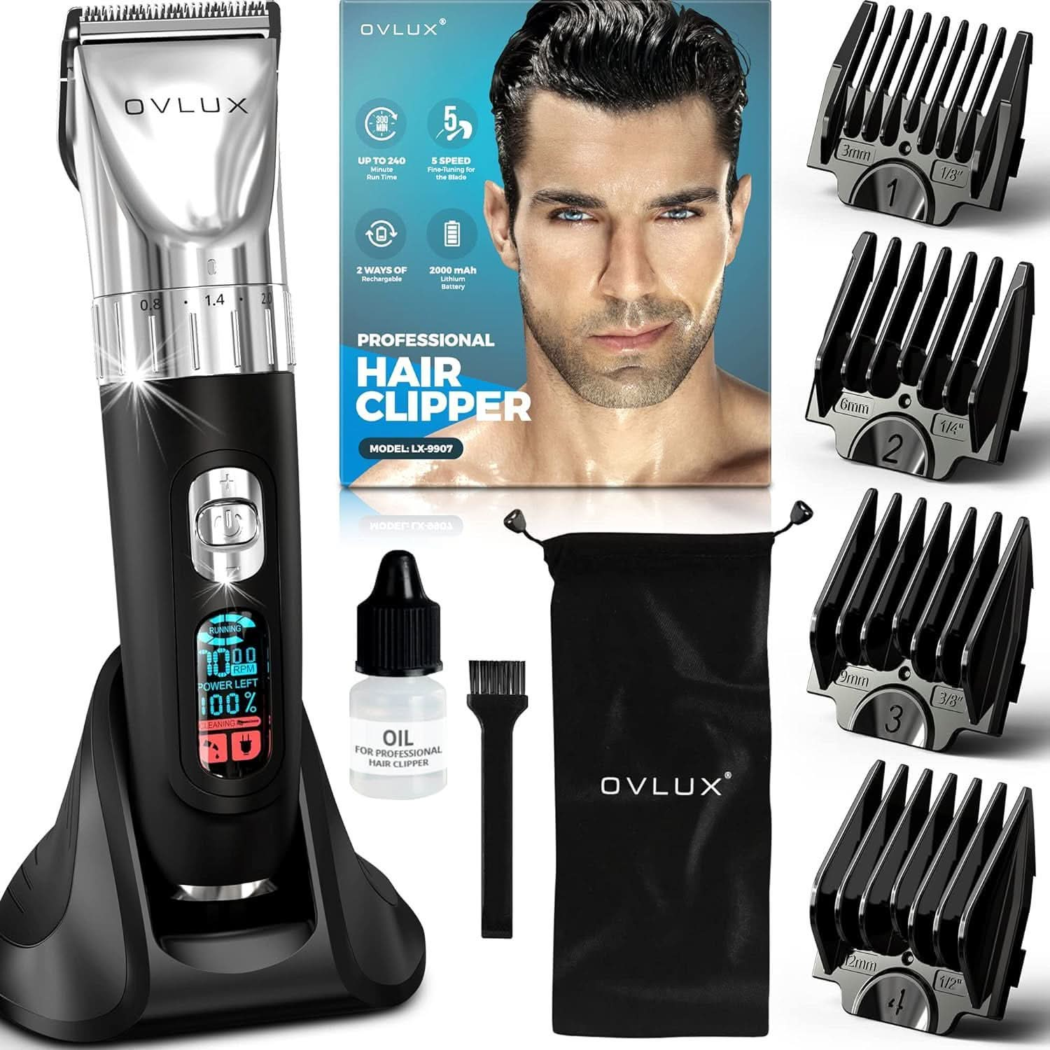 Rechargeable men's hair clipper OV014 - Nimall