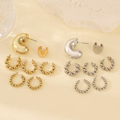 Retro fashion niche stud earrings ear buckles earbone clips earrings - Nimall