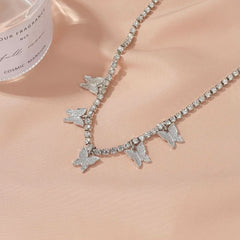 Rhinestone small butterfly anklet simple temperament fringed foot decoration fashionable beach jewelry - Nimall