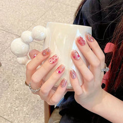 Run away sweetheart, new products are purely hand - worn nail art, painted love cat's eye super flash temperament white handmade nail - Nimall