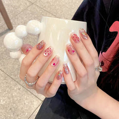 Run away sweetheart, new products are purely hand - worn nail art, painted love cat's eye super flash temperament white handmade nail - Nimall