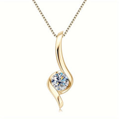 S925 1 Carat Moissanite Pendant Necklace, Ideal Choice For Gifts AL094 - Nimall