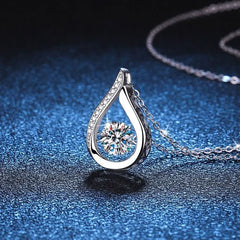 S925 Sterling Silver Teardrop Pendant Necklace Moissanite Pendant Necklace OM094 - Nimall