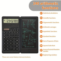 Scientific Calculators10 - Digit LCD Display Foldable Calculator With Handwriting Board, Solar And Battery Dual Power Supply For Teacher, Engineer - Nimall