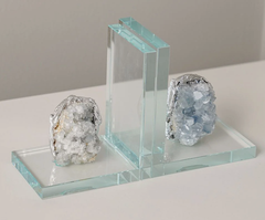 Crystal Book End Clear 13x9x15Cm