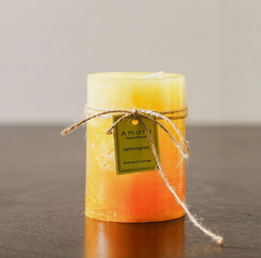 Pillar Candle Multi Yellow 7X10Cm 310G