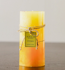 Amara Pillar Candle Multi Yellow 7X15Cm 460G