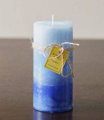 Pillar Candle Multi Blue 7X15Cm 460G