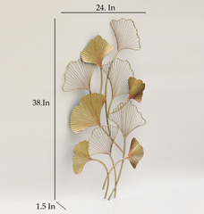 Metal Ginko Leaf Wall Décor 60X96Cm