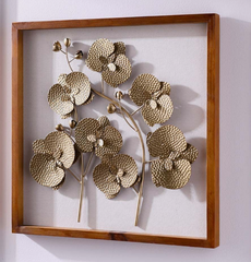 Metal Poppy Floral Wall Décor 50X50Cm