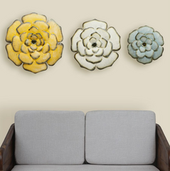 Metal Royal Flower S/3 Wall Décor