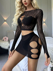 Sexy Sleepwear Women Short Robe Sets Womens Lingerie - Nimall